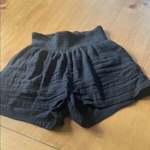 Emme Maternity Shorts - Black Cotton Gauze